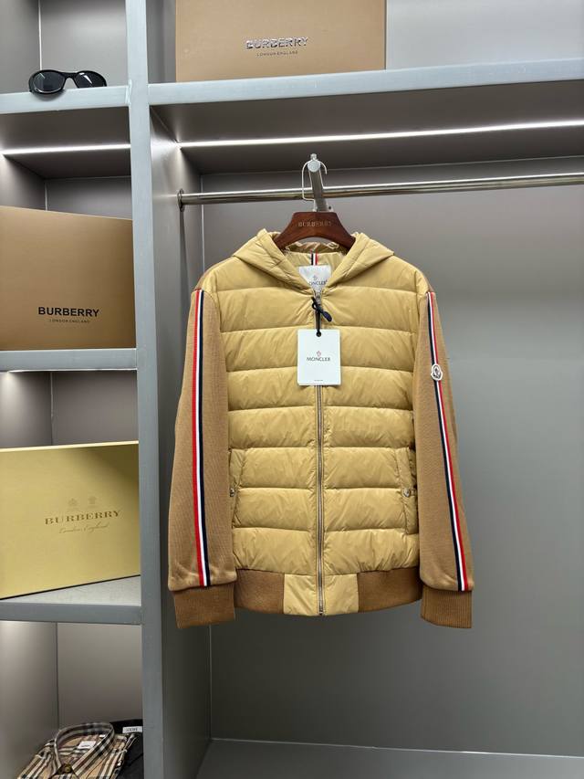 Moncler New Cashmere Knitwear Patchwork Down Jacket Moncler's knitwear and down