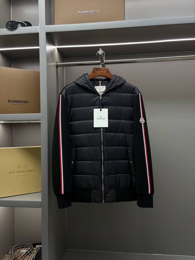 Moncler New Cashmere Knitwear Patchwork Down Jacket Moncler's knitwear and down