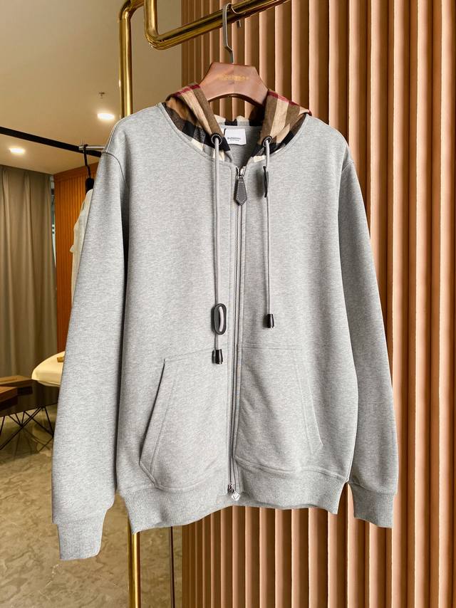 Burberry Checkered Cotton Blend Zip-Up Hooded Sweatshirt. A top-selling Burberry