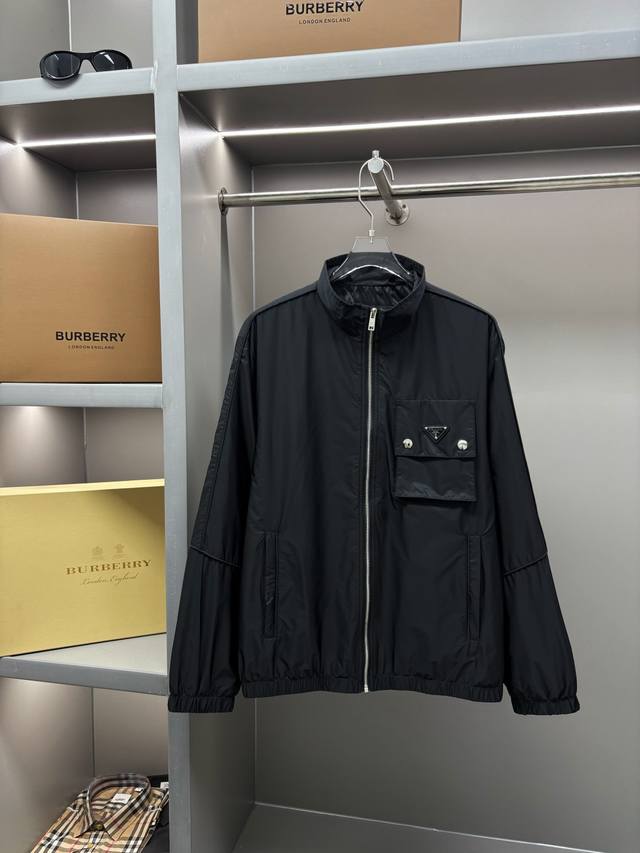 Prada Stand Collar Light Cotton Jacket. Made from a standard order from the same