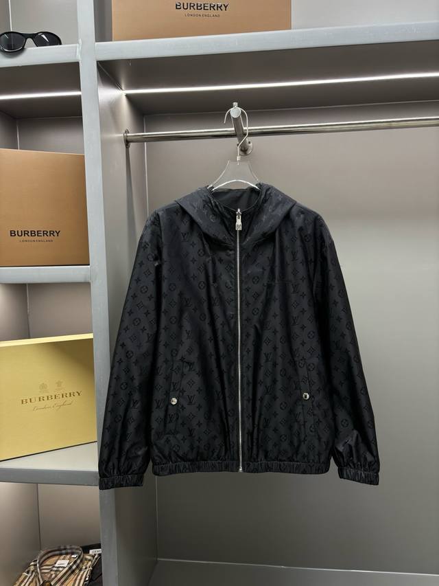 LV Jacquard Reversible Jacket (Ddd) Featuring full LV Fishnet jacquard weave, th