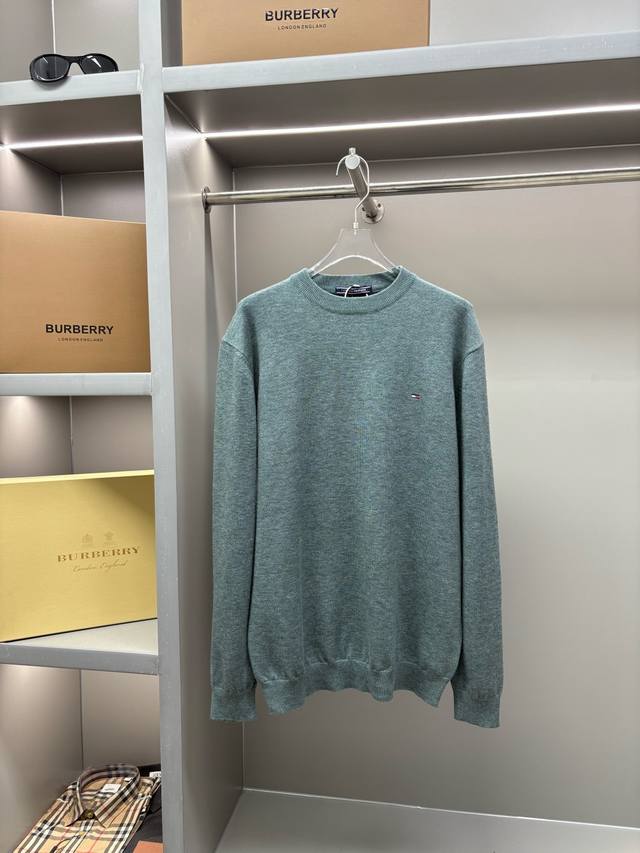 Tommy's New Embroidered Sweater. Made with custom-made natural medium-thick impo