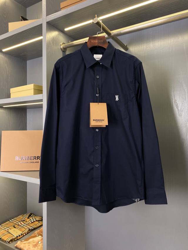 Classic Burtb Series Functional Cotton Shirt with Exclusive Logo Decoration, a