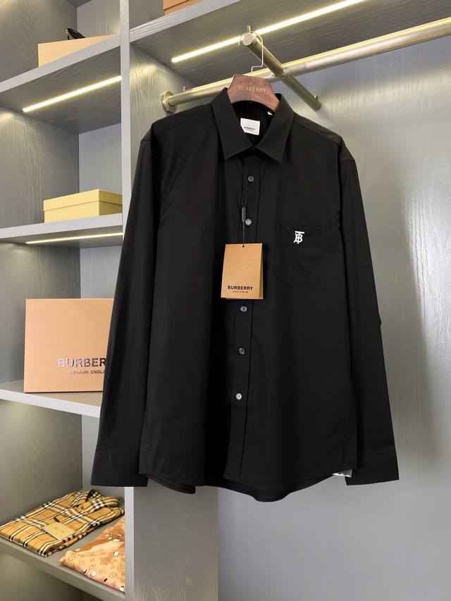 Classic Burtb Series Functional Cotton Shirt with Exclusive Logo Decoration, a