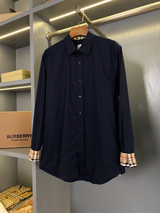 Long-sleeved Knight War Horse Decorated Stretch Cotton Shirt, Classic Burtb Seri