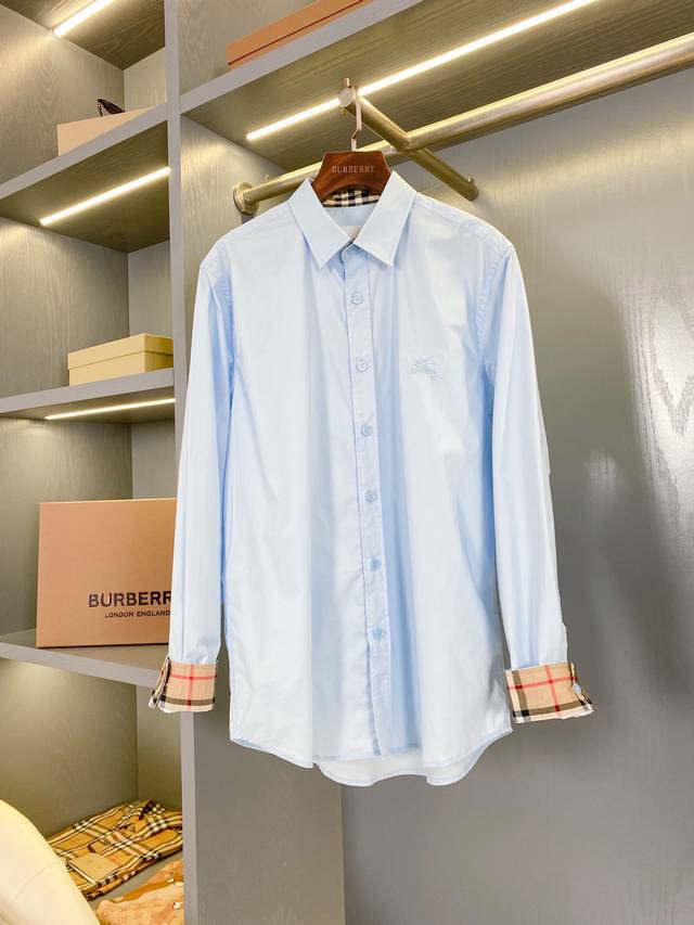 Long-sleeved Knight War Horse Decorated Stretch Cotton Shirt, Classic Burtb Seri