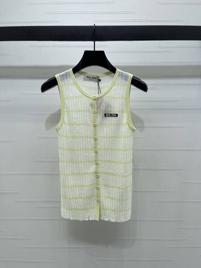 New Arrival! High-Quality Original Miu Mi*2025 Early Autumn Collection! Striped