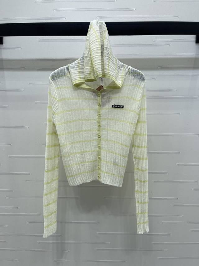 New Arrival! High-Quality Original Miu Mi*2025 Early Autumn Collection! Striped