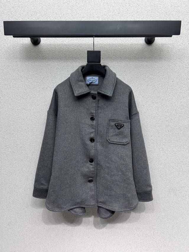P brand premium grey wool coat. The craftsmanship is exquisite, resulting in a s