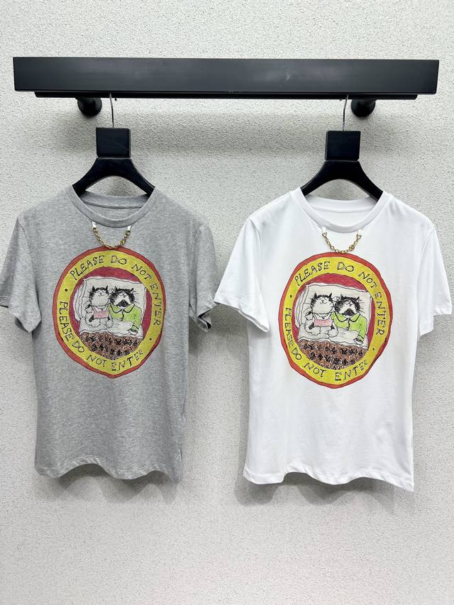 L Brand Printed Cat Short-Sleeve T-Shirt, High-Density Stylish Sporty Style, Pla