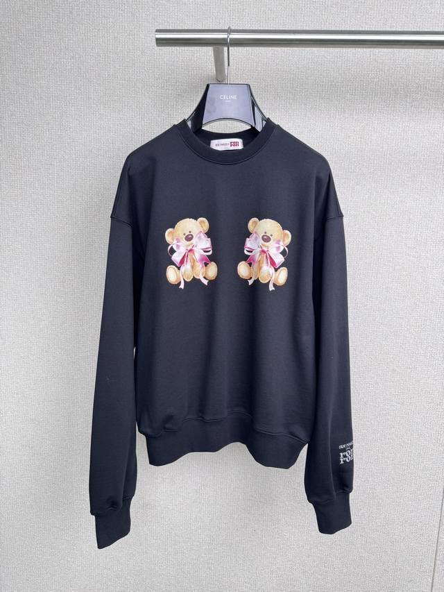 13De Marzo X Ronron Limited Edition Crew Neck Sweatshirt with Bow and Bear Desig