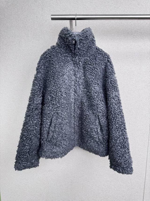 Acne Studios 2025 Fall/Winter Logo High-Neck Zip-Up Bomber Jacket. Featuring a t