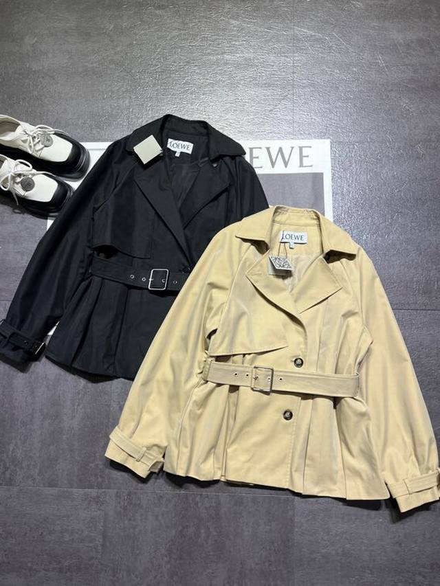 Loew* Women's Lightweight Cotton Gabardine Jacket with Detachable Belt - High-en