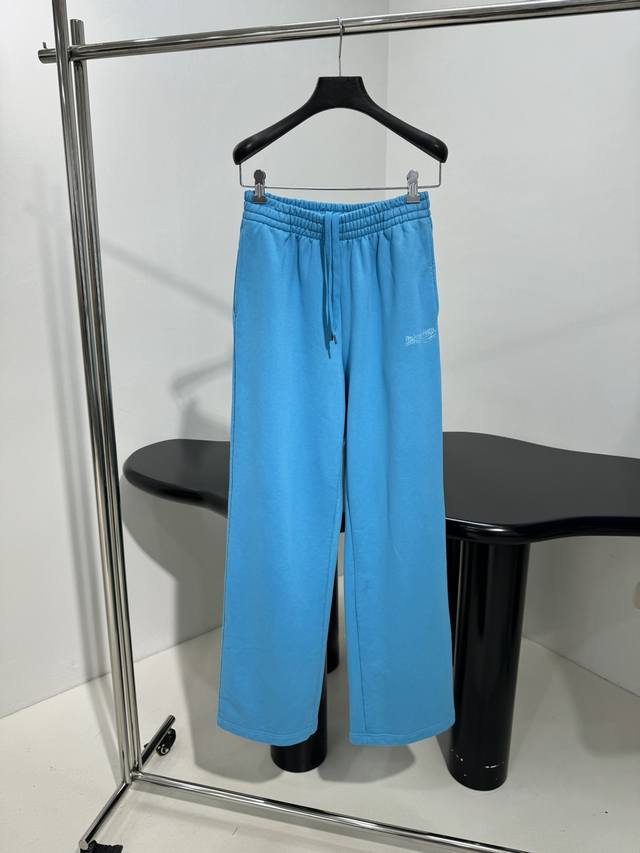 New Arrival: Political Stencil Track Pants. Custom blue plain knit fabric. Mediu