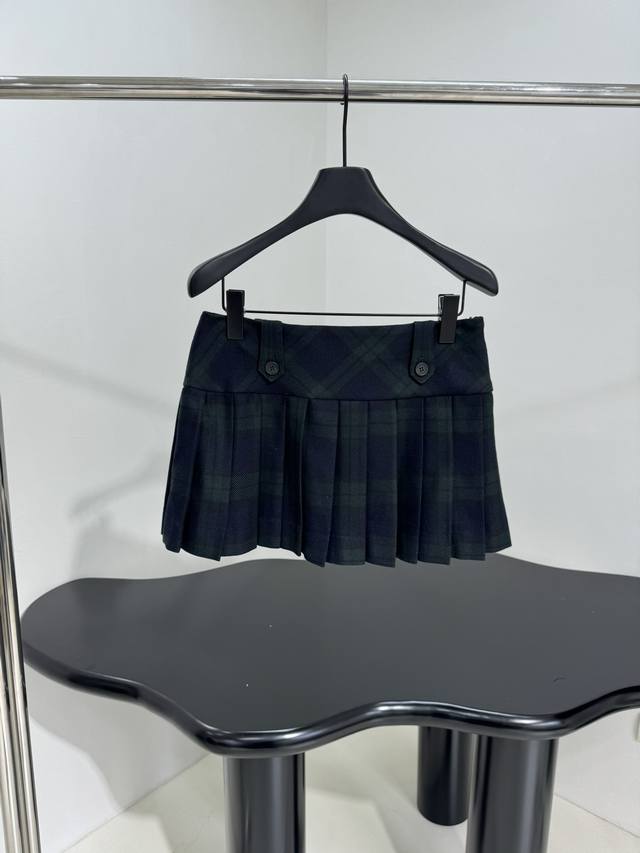 New Pleated Plaid Midi Skirt Classic Pleated Mini Skirt Retro Yarn-dyed Plaid Pa