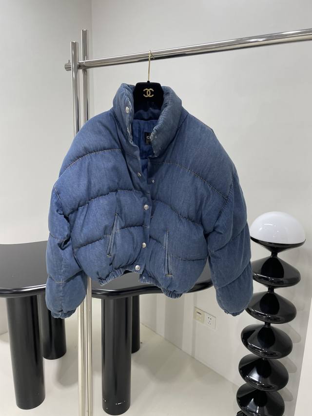 Chanel's new Coco Neige ski collection denim down jacket. Custom-made Japanese j