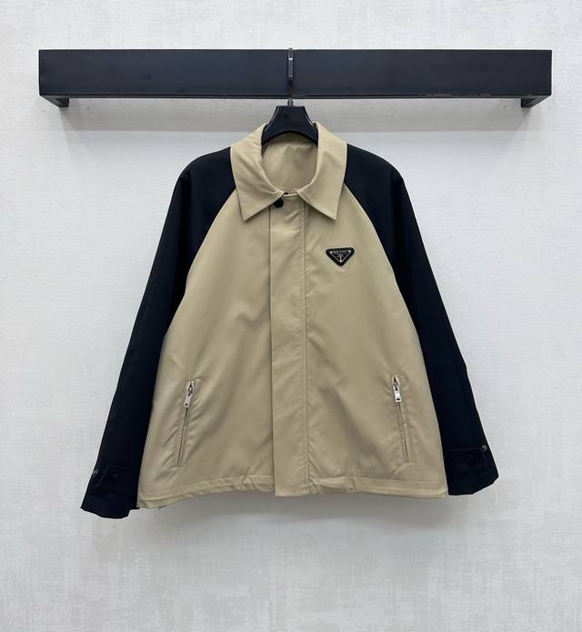 Prad*2025 New Arrival: Color-blocked Jacket, Custom Made with Imported Twill Cot