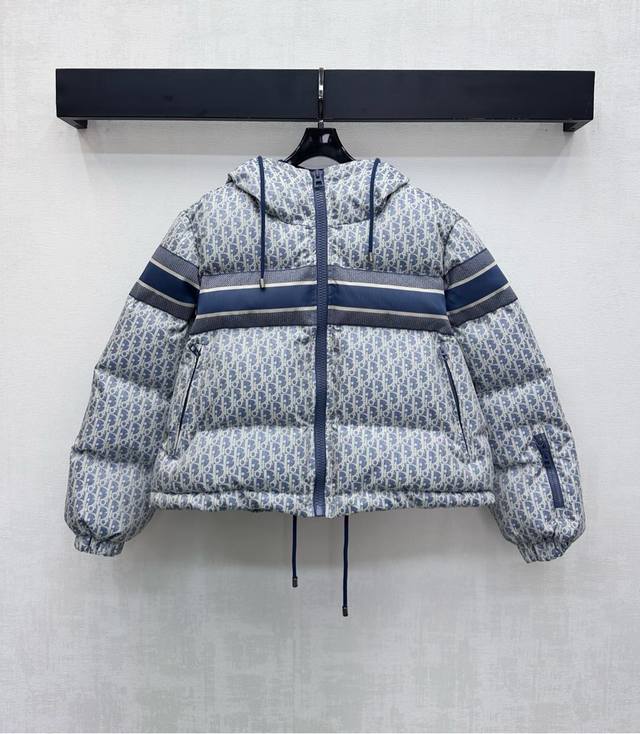 Dio*2025 New Arrival: Hooded Jacquard Down Jacket, Custom Made with Imported Jac