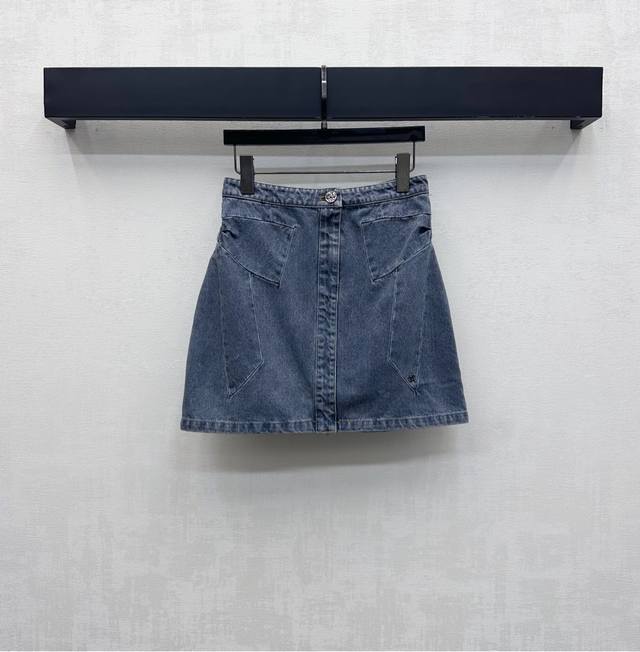 Chanel 2025 New Arrival: Bow-Tie Denim Midi Skirt (Custom Made with Imported Twi