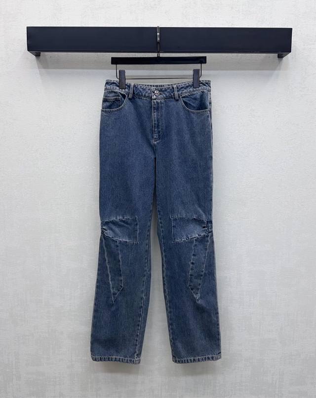 Chanel 2025 New Arrival: Bow-Tie Denim Pants - Custom Made with Imported Twill C