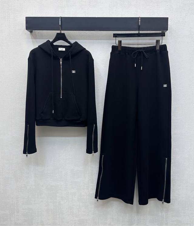 Celin*2025 New Arrival: Hooded Sweatshirt and Pants Set, Custom Made with Import