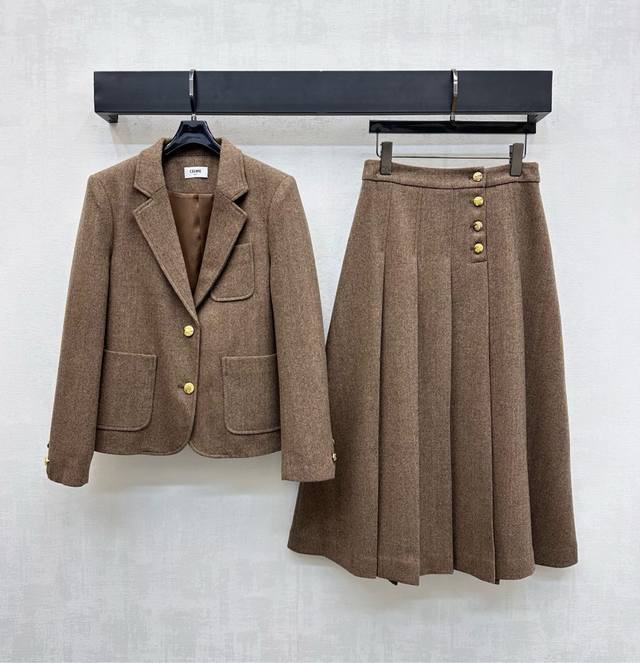 Celin*2025 New Arrival: Oversized Suit Jacket and Skirt Set, Custom Made with Im