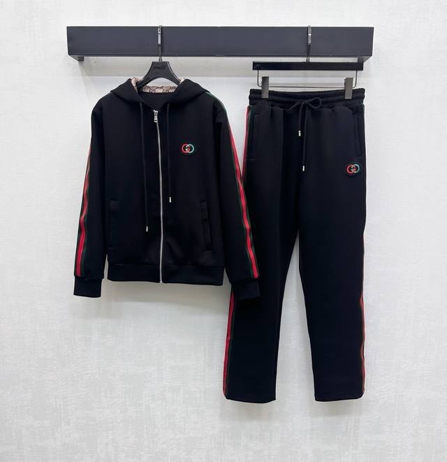 Gucc*2025 New Arrival: Hooded Drawstring Jacket and Trouser Set, Custom Made wit