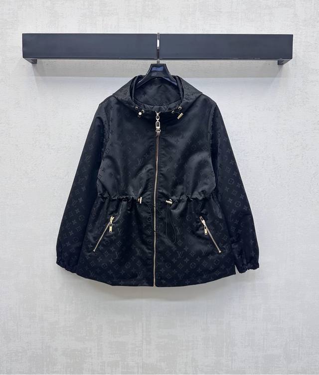 Louis Vuitto *2025 New Arrival: Dark Pattern Jacquard Hooded Jacket, Custom Made