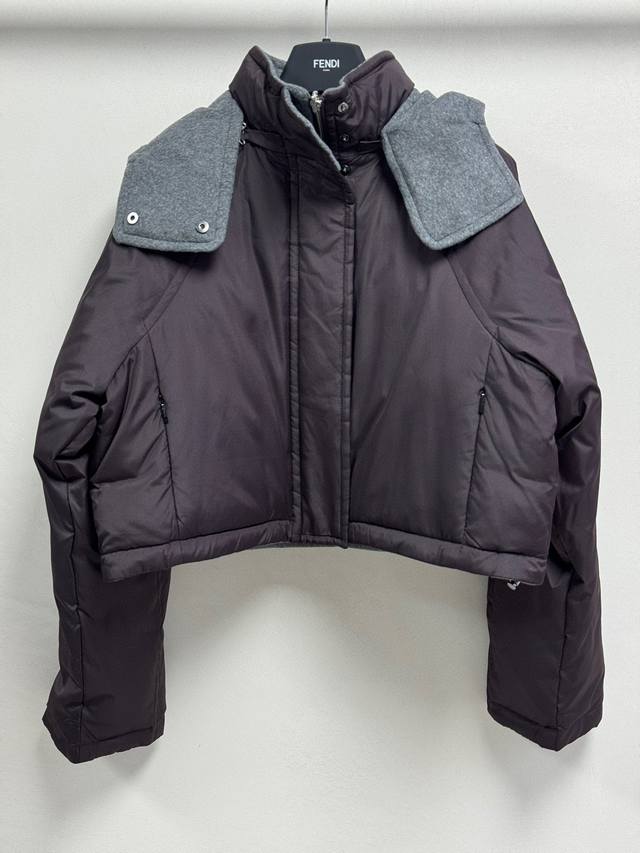 Fend* Reversible classic down jacket. The newest and most stylish brown-purple c