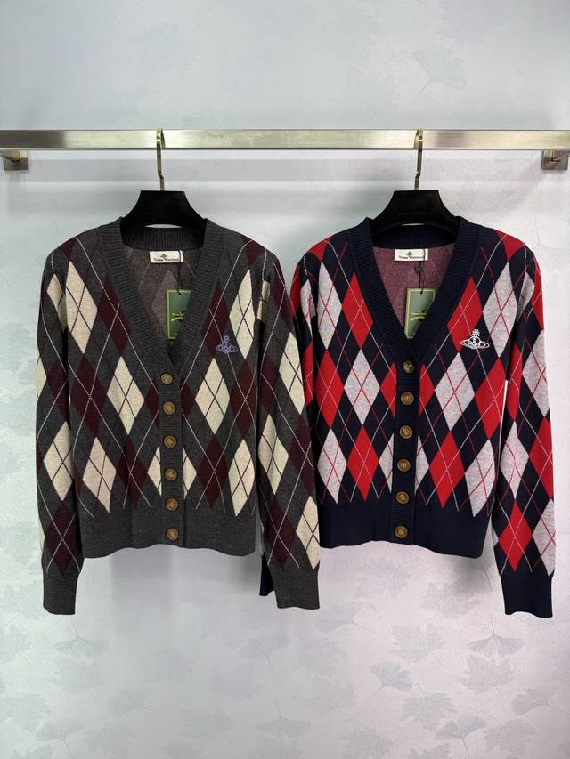 Westpac * 2025 Early Autumn New Arrival Diamond Pattern V-Neck Knitted Long-Slee