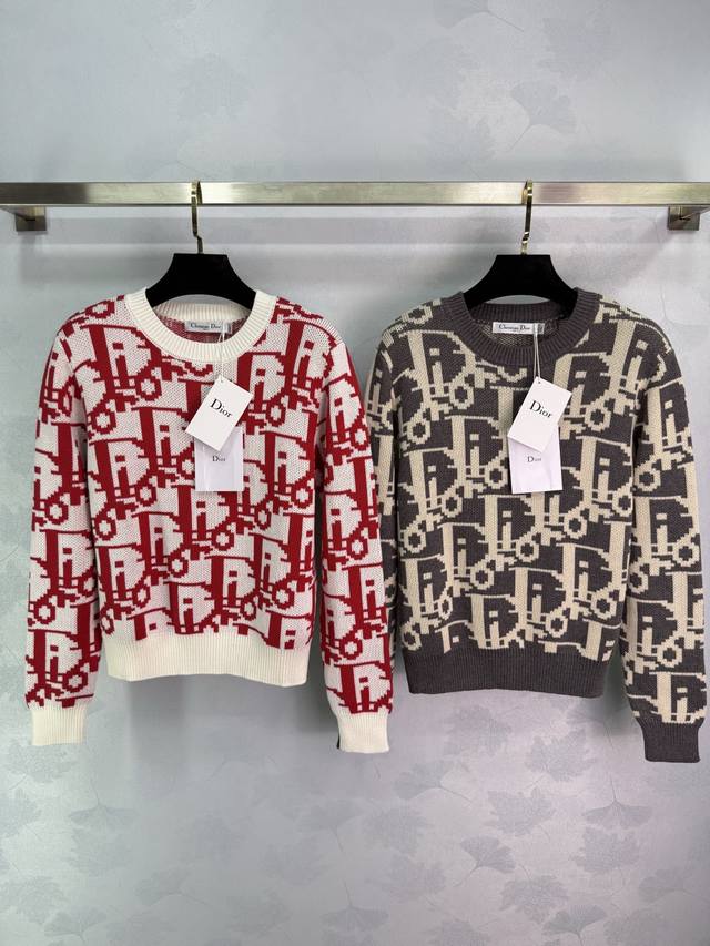 Dio*2025 Early Autumn New Jacquard Long-Sleeve Pullover Sweater! Made with custo