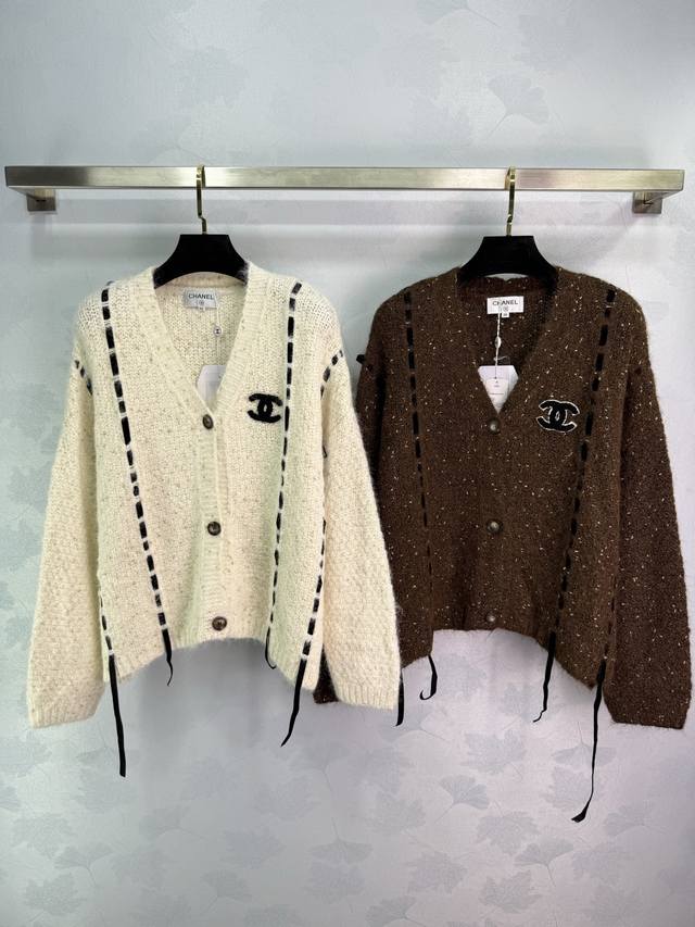 Ch* 2025 Early Autumn New Knitted V-Neck Cardigan Sweater! Custom wool knit mate