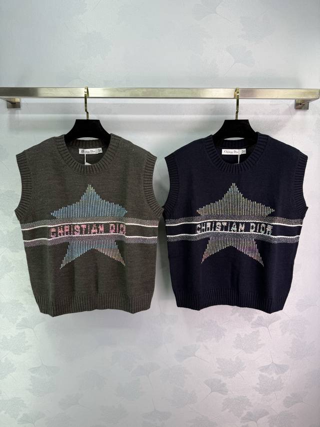 Dio* 2025 Early Autumn New Crew Neck Knitted Pullover Vest! Made with custom woo