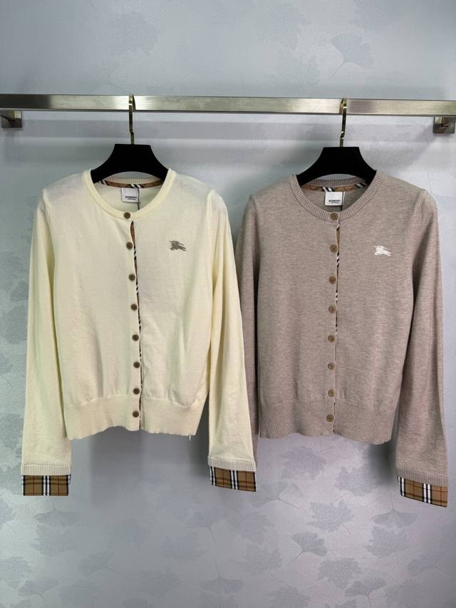 Bu*25 Early Autumn New Round Neck Knit Cardigan with Classic Plaid Stitching on