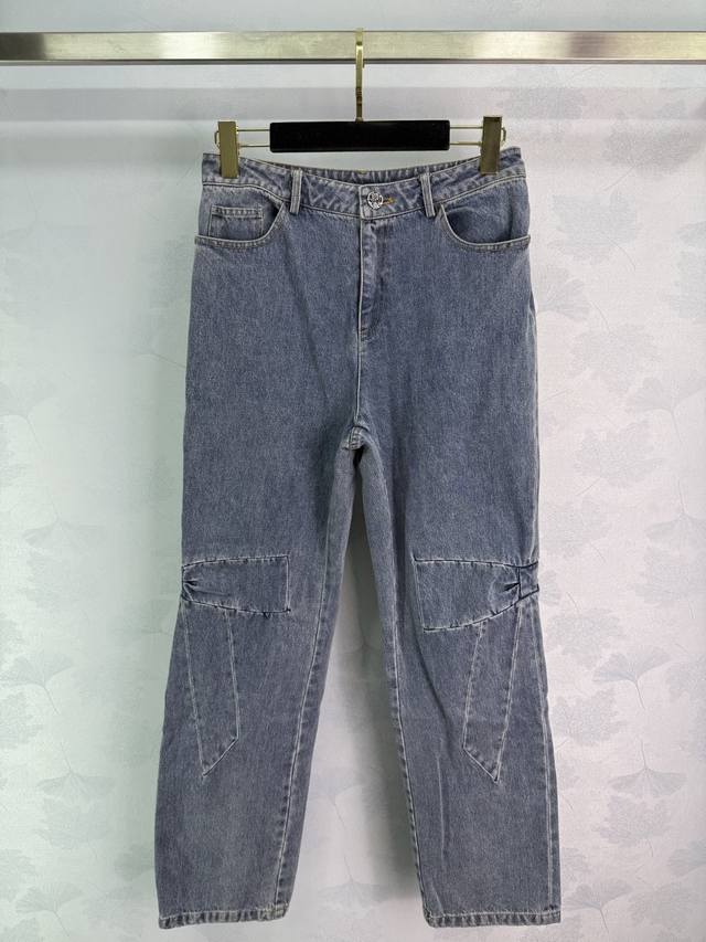 Chane*2025 Early Autumn New Denim Vest with Bow Tie Pants Set Custom Yb Twill Co