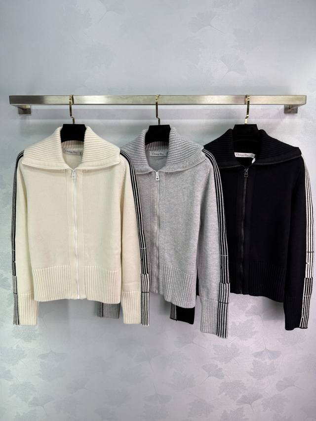 Dio *2025 Early Autumn New Zipper Collar Knit Long-Sleeve Sweater! Made with cus