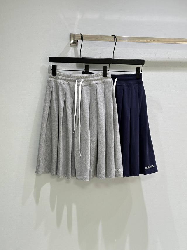 25Ss Autumn New Arrival! Ec Casual Sporty Long-Sleeve T-Shirt and Pleated Skirt