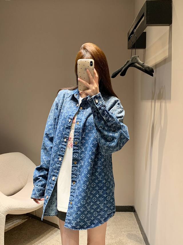 Louis Vuitt*N 25Fw Early Autumn New Heavy-Duty Jacquard Long-Sleeve Shirt Jacket