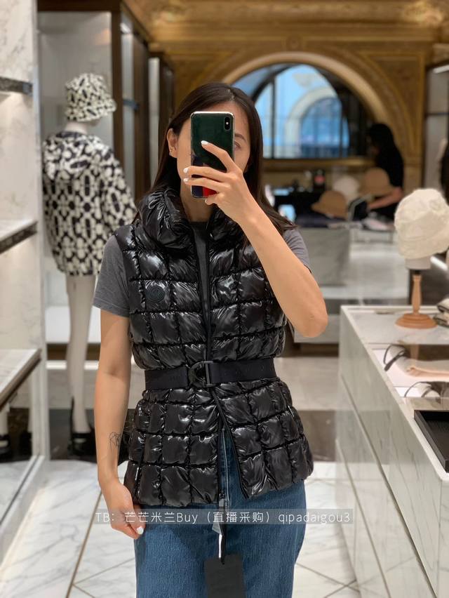 Moncle* 25Fw Autumn/Winter New Emilion Women's Slim-Fit Square Quilted Down Vest