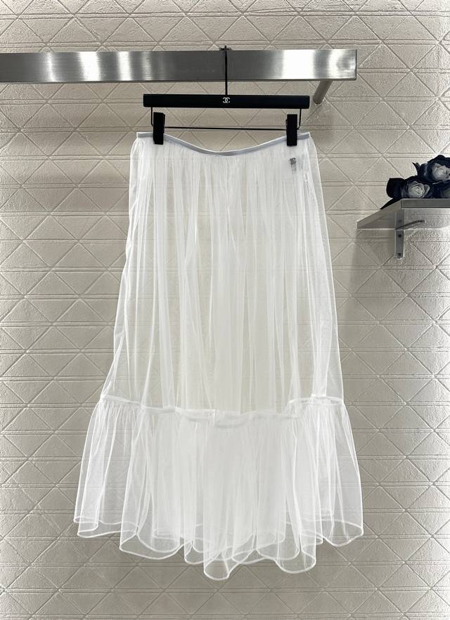 Chane* 2025 New Arrival High-waisted Mid-length Transparent Cake Tulle Skirt Cus