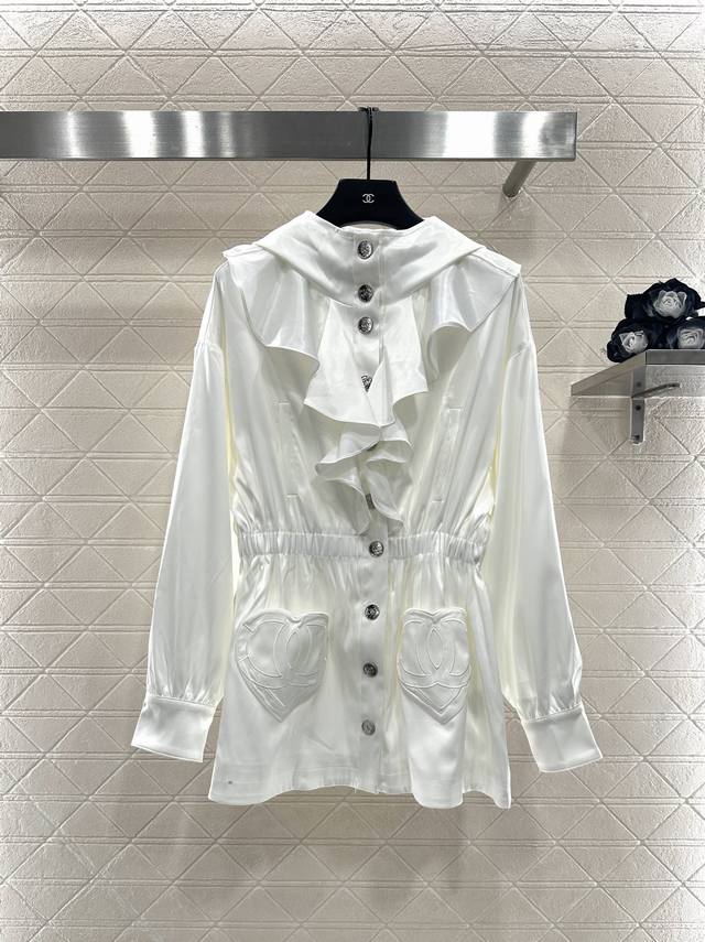 Chane* 2025 New Arrival Ruffled Mid-Length Trench Coat Custom Made with Imported