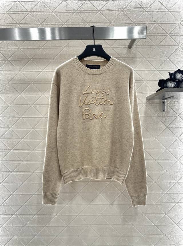 Louis Vuitto* 2025 New Arrival Simple Letter Pullover Sweater Made with custom Y