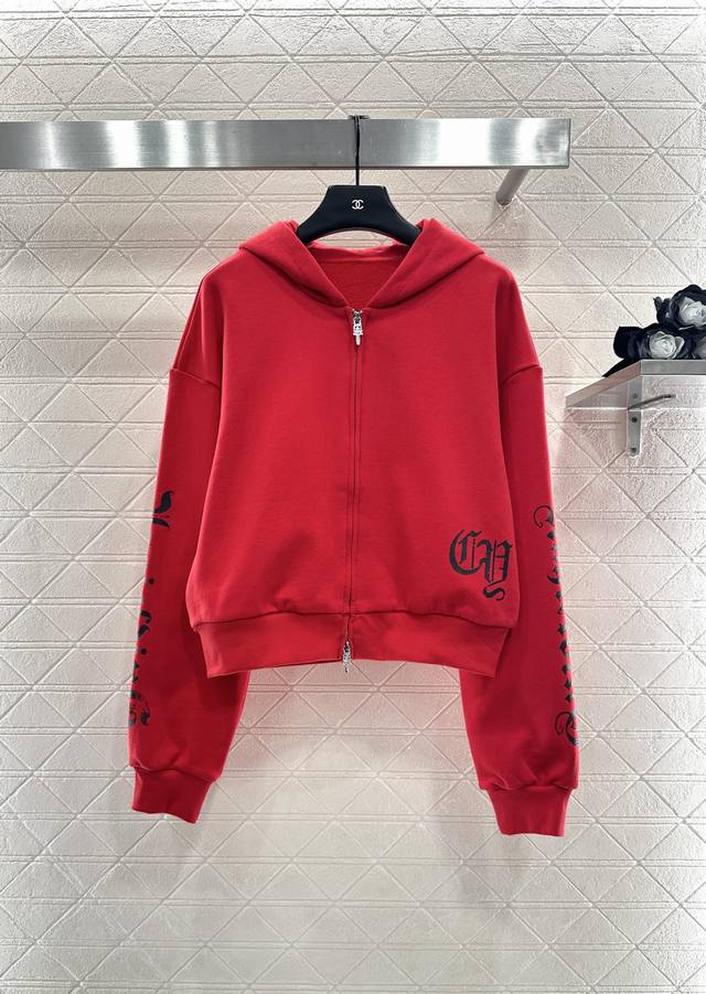 Chrome Hear* 2025 New Arrival: Letter Logo Hooded Jacket and Pants Set. Made of