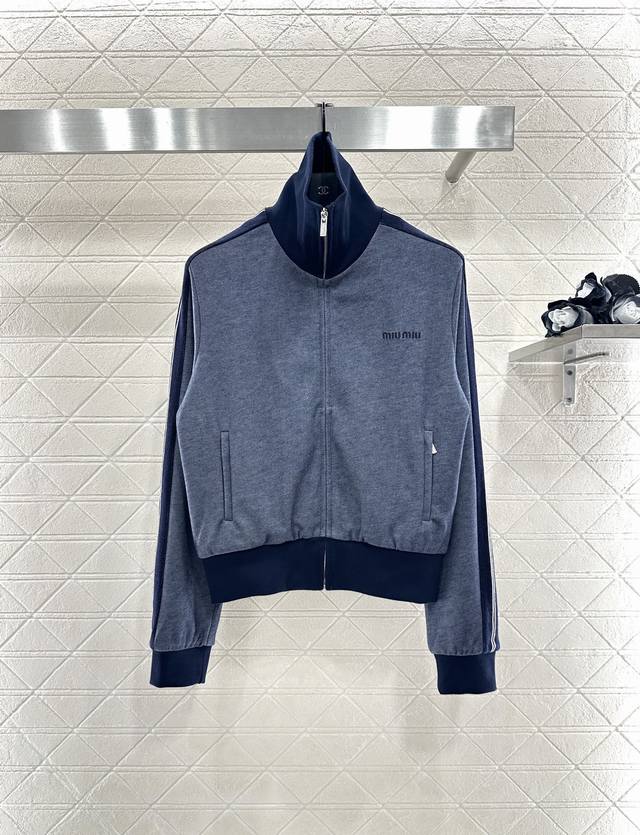 Miumi* 2025 New Arrival Color Block Jacket and Skirt Set Custom Yb twill cotton,