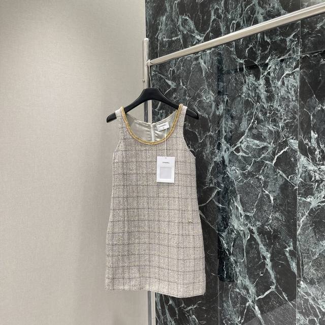 Chanel 25 Early Autumn New Style Woven Trim Vest Dress. This garment is incredib