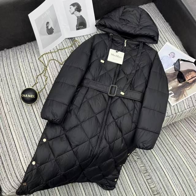 Highly recommend the 2025 early autumn/winter Max* new hooded plaid long down ja