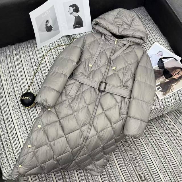 Highly recommend the 2025 early autumn/winter Max* new hooded plaid long down ja