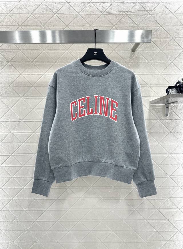 Celin*2025 New Arrival Crew Neck Letter Color Block Sweatshirt Custom Yb Origina