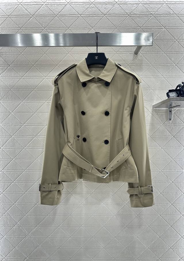 Dio*2025 New Arrival: Double-Breasted Classic Trench Coat with Lapel. Made of cu