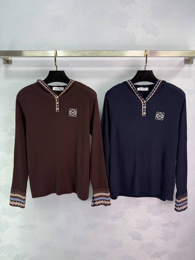 Loe*25 Autumn/Winter New Ethnic Style Hooded Knit Sweater, 70% Wool + 30% Cashme